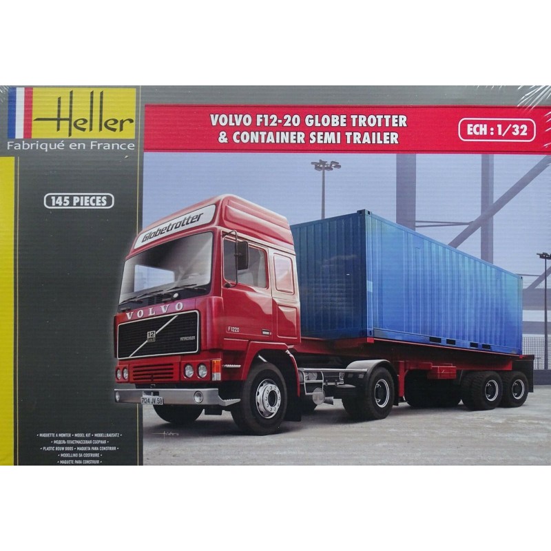 Maquette camion : Kit : Volvo F12-20 Globe Trotter & Container semi trailer