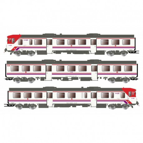 3-unit DMU class 592 “Cercanías”, RENFE. Sound.