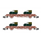 Set de dos vagones Ks "Land Rover", RENFE.