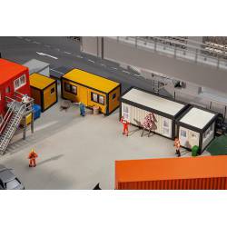 4 Building site containers, orange.