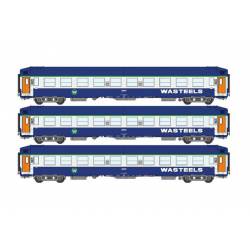 3-set of berth coaches UIC, WASTEELS.