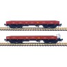 2-set wagons series MM, RENFE. Oxide red.