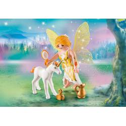 Sun fairy with unicorn foal.