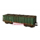 Ealos wagon w/ logs, RENFE. Weathered.