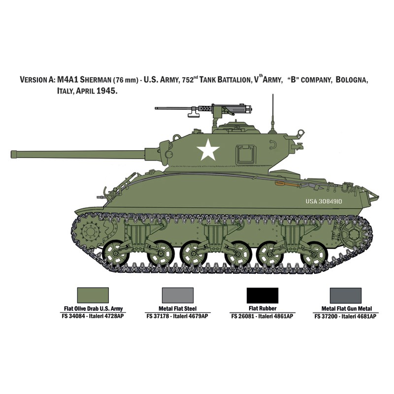 M4A1 Sherman with US infantry. ITALERI 6568