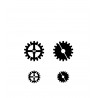 Stencil: Gear markings.