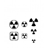 Plantilla: Símbolos de radiactividad.