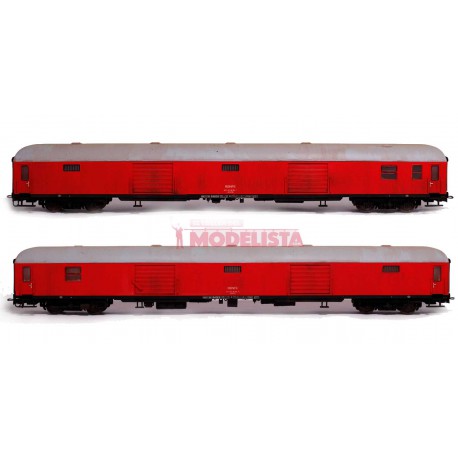 2-unit set luggage van DD-8100, RENFE. Weathered.