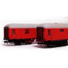 Set de 2 furgones DD-8100, RENFE. Rojo. Envejecidos.