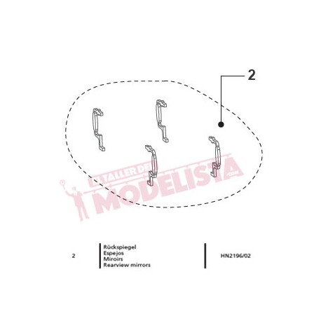 Rear mirrors (x4) for RENFE 316.