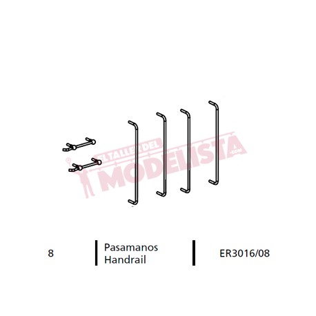 Door railing for locomitve 7200 RENFE.