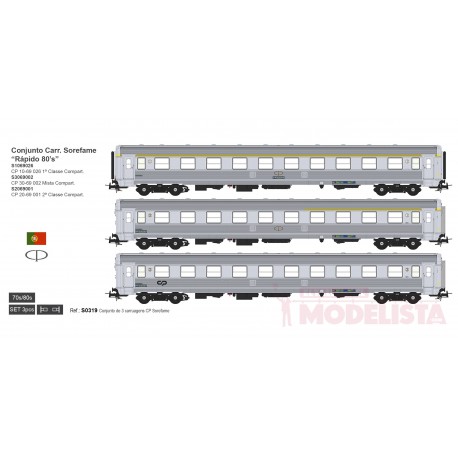 3-coaches set Sorefame, CP. 80s.