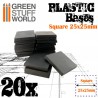 Plastic bases - square, 25 mm (x20).