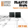 Plastic bases - square, 25 mm (x20).