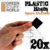 Plastic bases - square, 25 mm (x20).