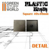 Plastic bases - square, 40 mm (x10).