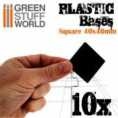 Plastic bases - square, 40 mm (x10).