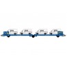 Flat car “GEFCO”. For industrial vehicles. Loaded with vans.