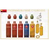 Set of propane and butane cylinders.