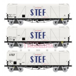 Set de tres vagones TP frigorífico STEF, SNCF.