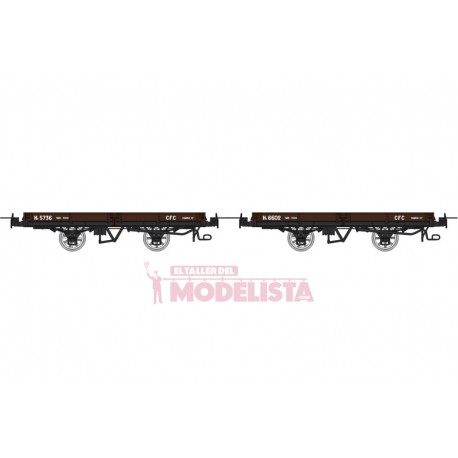 Set flat wagons, Hv 5736 + 6602.