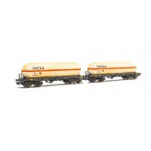 2-unit set of tank wagons Zags, IVEXA. Weathered.