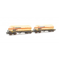 2-unit set of tank wagons Zags, Transfesa. Weathered.