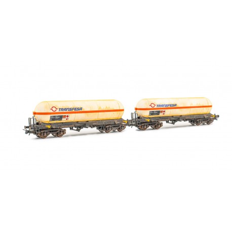 2-unit set of tank wagons Zags, Transfesa. Weathered.