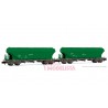 Hopper wagon set TT5, RENFE. Green livery.