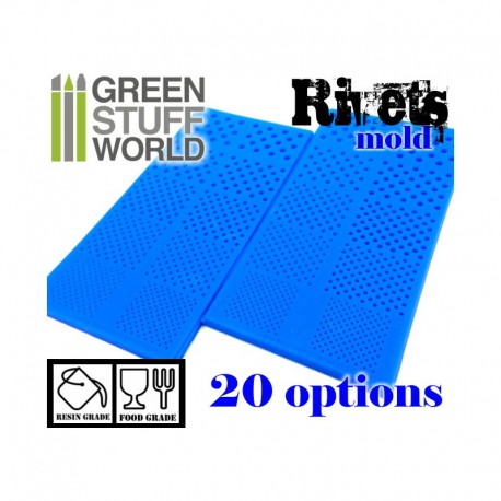 Moldes de goma para remaches. GREEN STUFF WORLD 1268