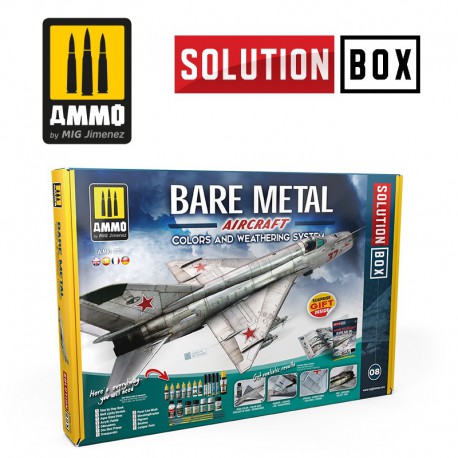 Solution box: Aviones de metal natural.