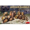 Wooden barrels.