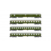 Set of 8000 coaches and luggage van, RENFE.