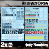 Waterslide Decals - Only Numbers.