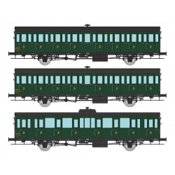 Set of 3 SUD-OUEST coaches, SNCF.