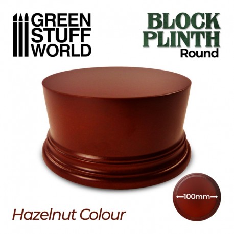 Round block plinth 10cm. Hazelnut.