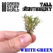 Tall shrubbery, green white.