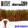 Tall shrubbery, Red green.