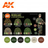 Set de colores camuflaje Woodland & Flecktarn.