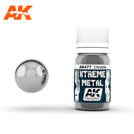 Pintura metalizada Cromo, 30 ml.