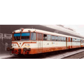 Diesel railcar 'Ferrobus' 591.500, RENFE. Brown/cream livery.