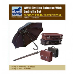 WWII Civilian suitcase with umbrella set.