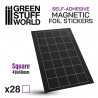 Square magnetic sheet self-adhesive 40x40mm.