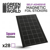 Square magnetic sheet self-adhesive 40x40mm.