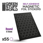 Round magnetic sheet self-adhesive 25 mm.