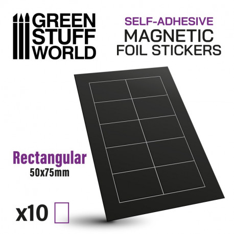 Rectangular magnetic sheet self-adhesive 50x75mm.