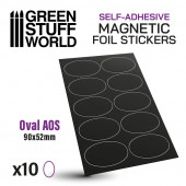 Oval magnetic sheet self-adhesive 90x52 mm.