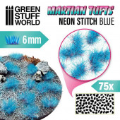 Martian fluor tufts, neon stitch blue (6 mm).