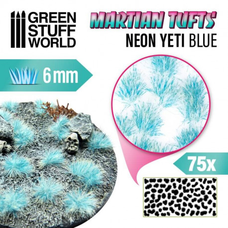 Martian fluor tufts, neon yeti blue (6 mm).