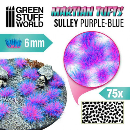 Martian fluor tufts, sully purple-blue (6 mm).